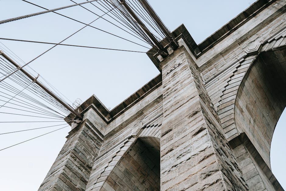 Touristen lieben Brooklyn Bridge wegen ihrer bemerkenswerten Aussicht und ihrer einzigartigen Architektur